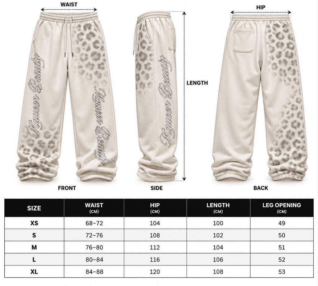WHITE SNOW LEOPARD SWEATPANTS