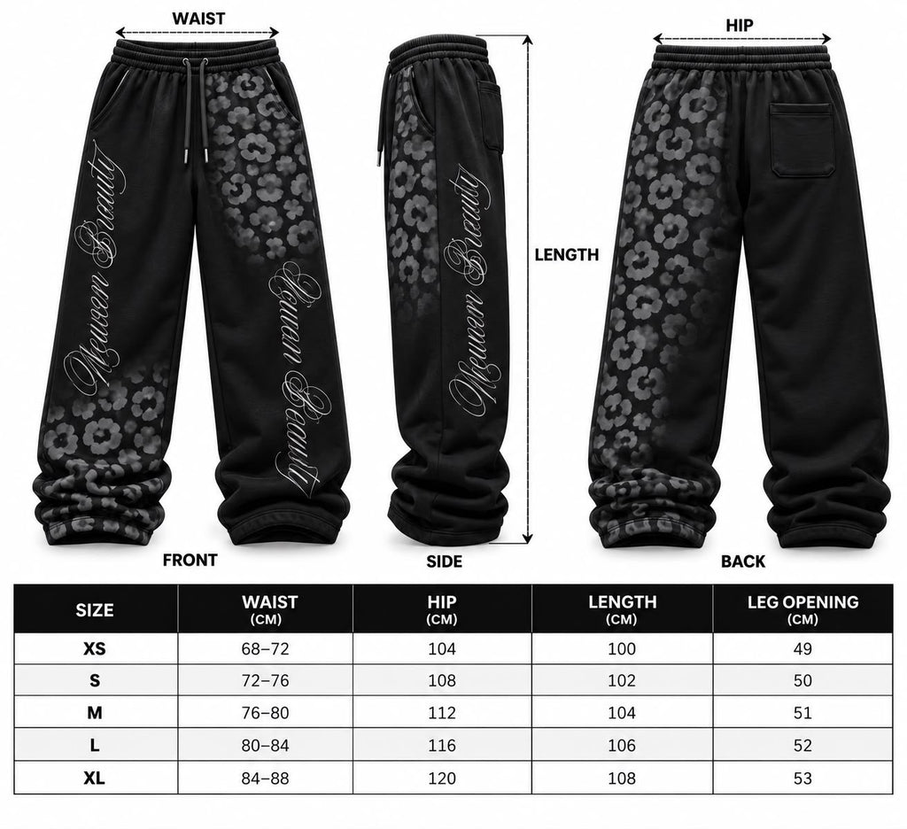 BLACK SNOW LEOPARD SWEATPANTS