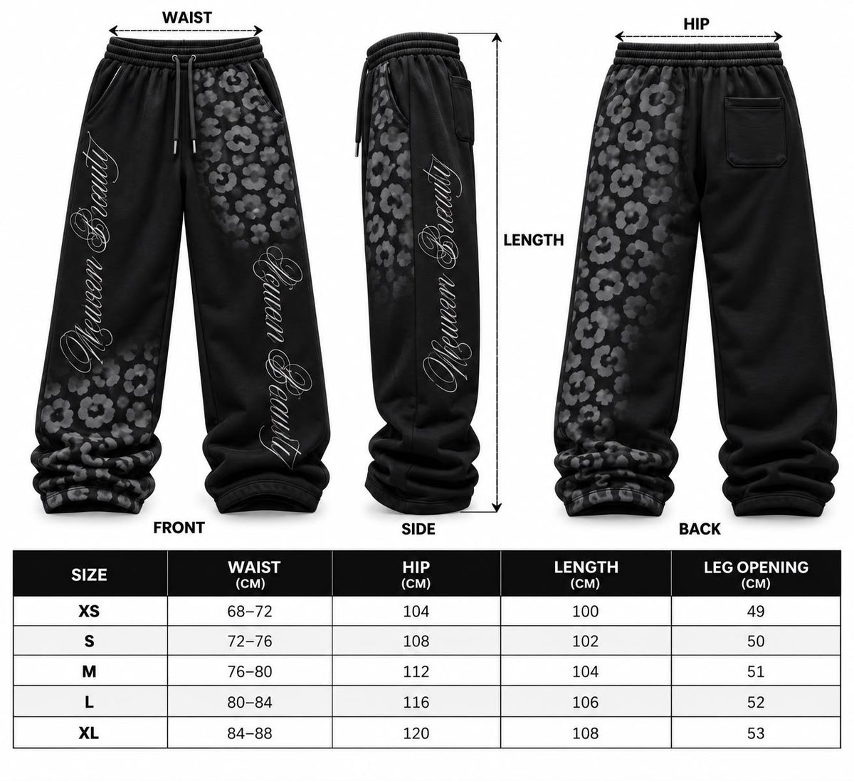 BLACK SNOW LEOPARD SWEATPANTS