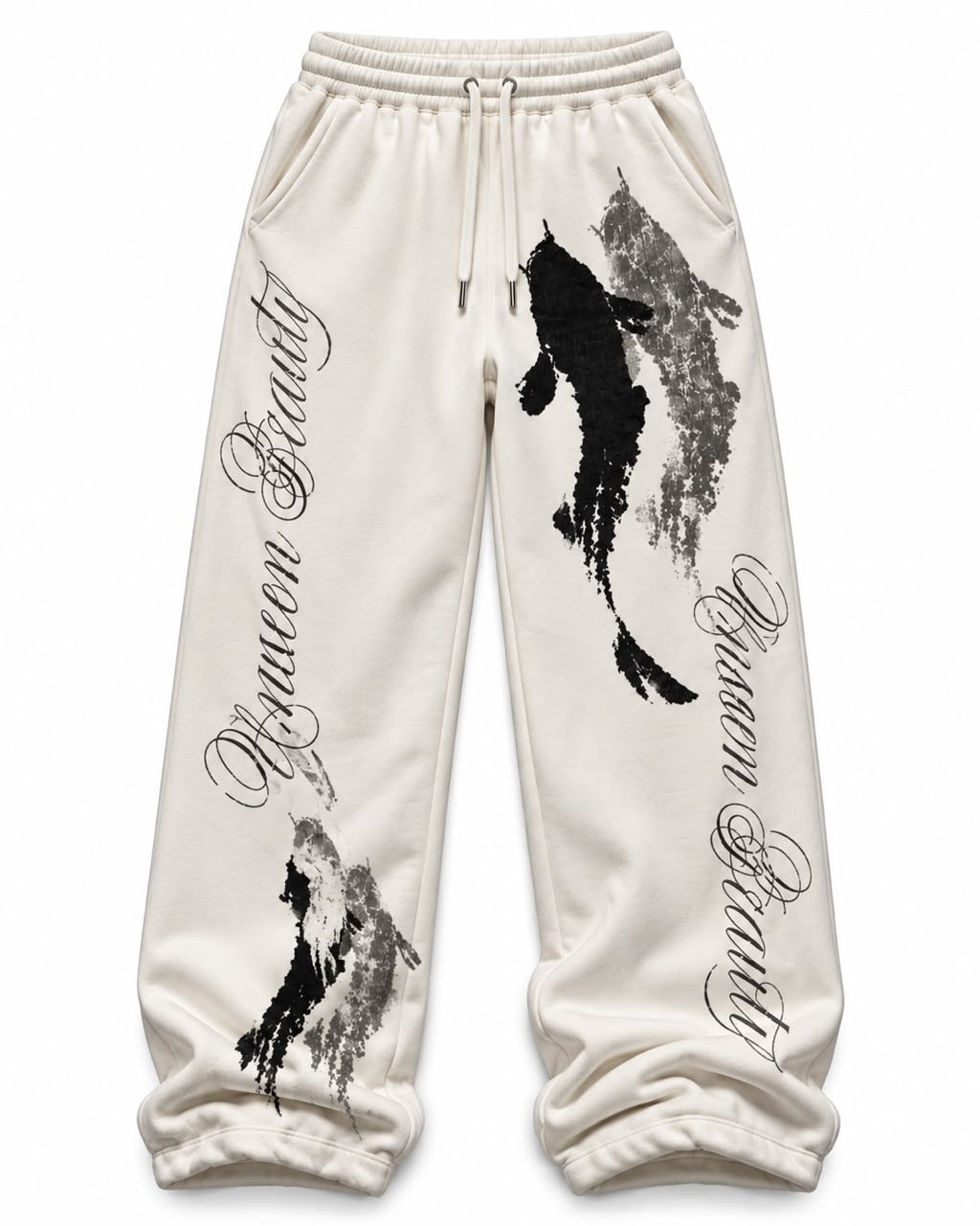 WHITE KOI FISH SWEATPANTS