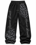 BLACK SNOW LEOPARD SWEATPANTS
