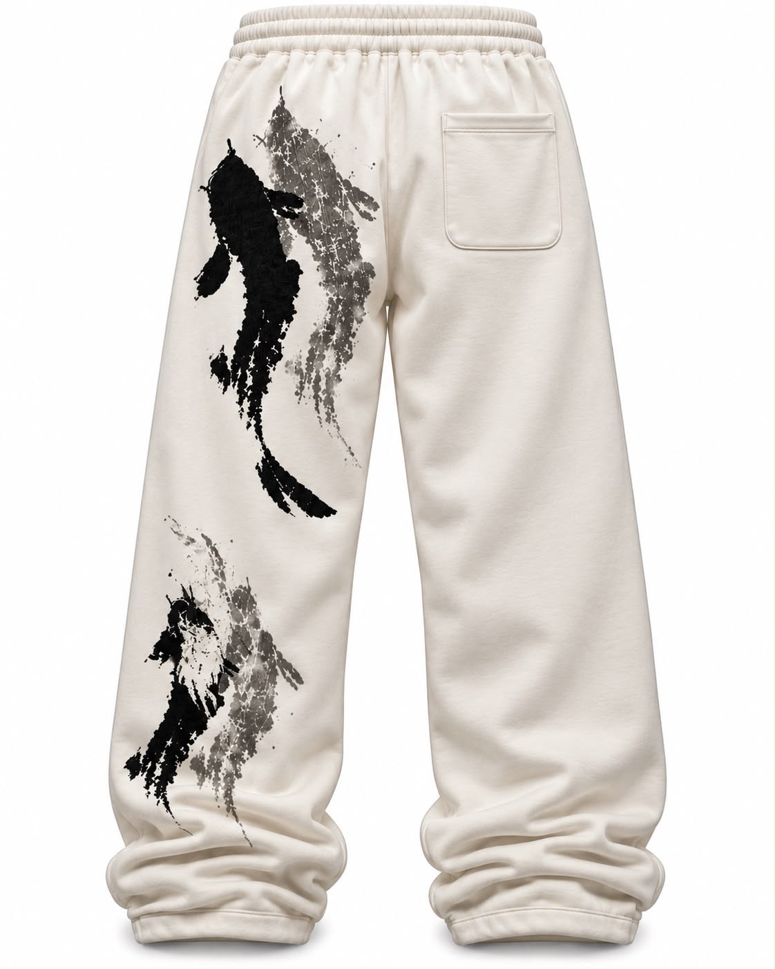 WHITE KOI FISH SWEATPANTS