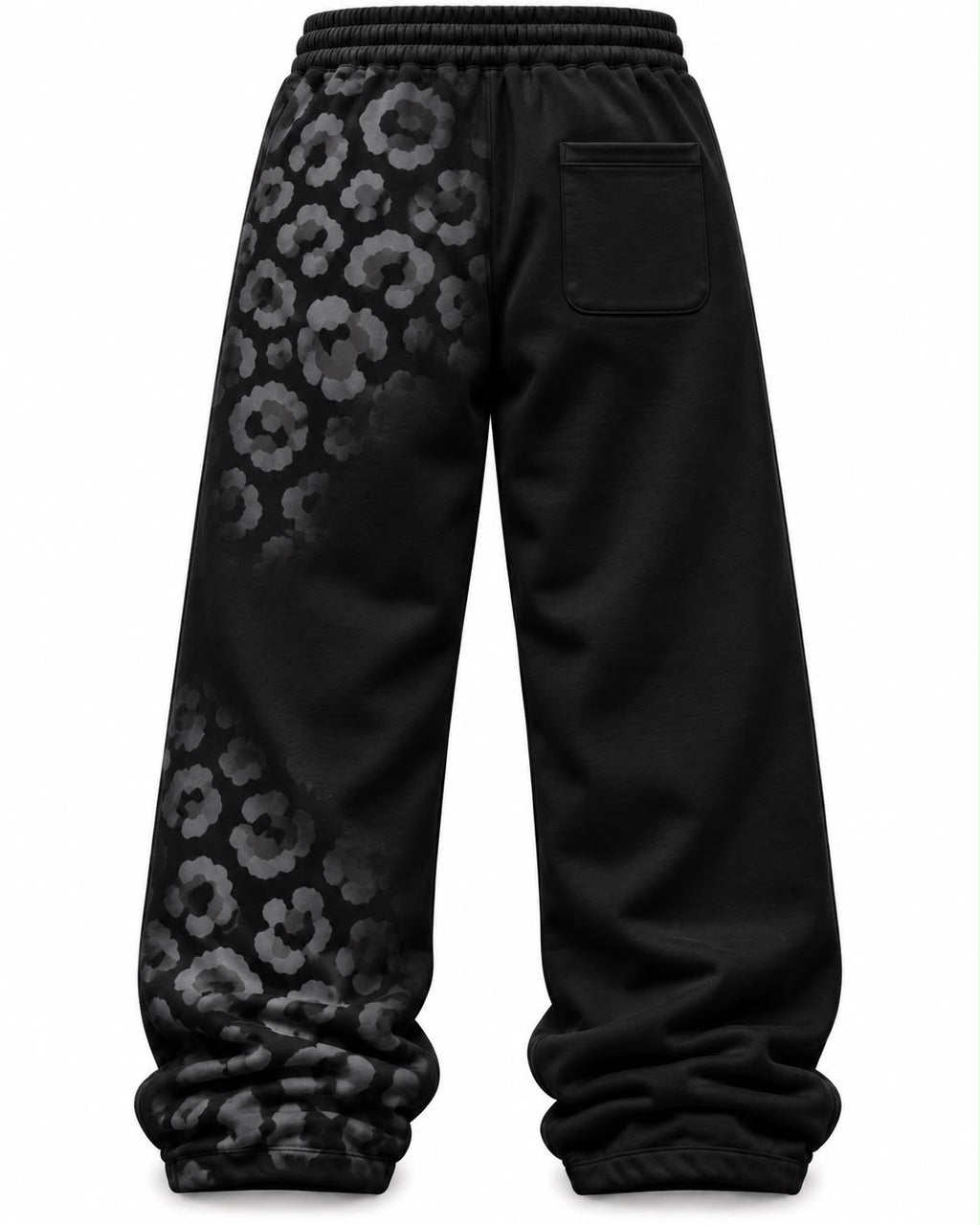BLACK SNOW LEOPARD SWEATPANTS